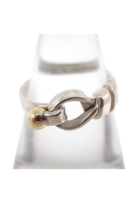 Pre-Owned TIFFANY 925 750 Hook & Eye Combination Ring Size 12