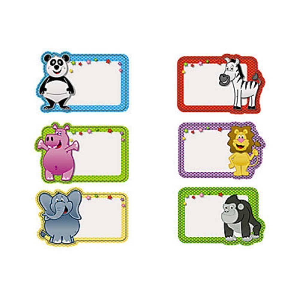 Zoo Animal Name Tags/Labels - 100 Count 