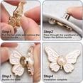 thumbnail image 3 of Topboutique Pant Waist Tightener 8 Set Butterfly Buttons Pins for Loose Jeans Decorative Waists Buckles Adjustable Waist Buckle Extender Set Pants Clips No Sew and No Tools Jean Buttons Pins, 3 of 5