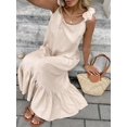 thumbnail image 6 of Apricot Womens Sleeveless Ruffle Hem Maxi Dress With Open Back And Tie Detail, 6 of 8