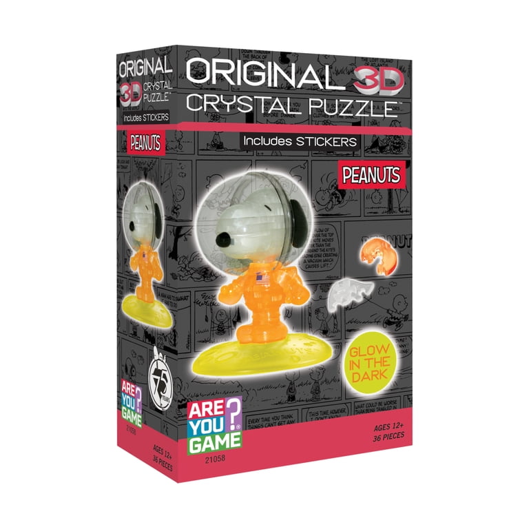 AreYouGame.com 3D Crystal Puzzle - Glow-in-the-Dark Peanuts