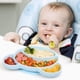 thumbnail image 4 of Platos de succión para bebés pequeños, silicona de calidad alimentaria con 4 divisores, tazón con ventosa, vajilla para bebés, tazón de suplemento alimenticio, 4 of 8
