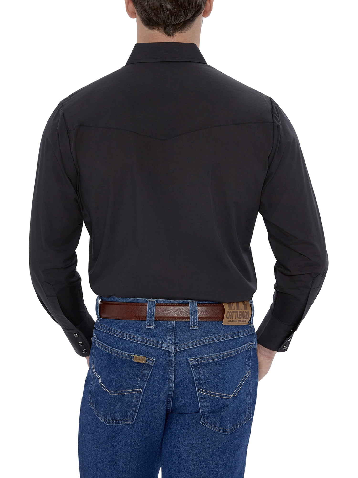 Ely Cattleman Big and Tall Long Sleeve Solid Western Shirt