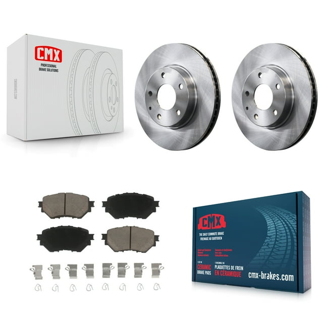 CMX Front Disc Brake Rotors and Ceramic Pads Kit for Car 2014-2018 Mazda 3 Sport with 280mm Diameter Rotor Vehicles Manufactured In Mexico K8C-100592
