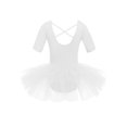 thumbnail image 2 of CHICTRY Kids Girls Gymnastics Ballet Leotard Dress Tulle Ballet Dance Tutu Skirt with Built-in Briefs Dance Outfit White 4-5, 2 of 7
