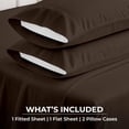 thumbnail image 4 of SGI Bedding 600 TC Full-XL Size 4 Pc Sheet set - 100% Egyptian Cotton Sheets Sateen Weave, Breathable, 15" Deep Pocket, Hotel Luxury Soft Bed Sheets, Chocolate, 4 of 7
