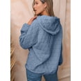thumbnail image 4 of Women'S Hoodie Sweatshirt Cute Long Sleeve Top Loose Pullover with Pockets Sea Blue XXL, 4 of 6