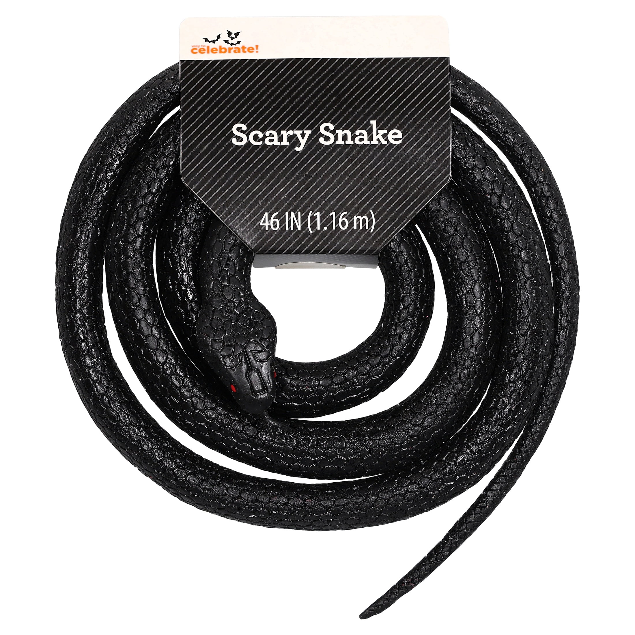 Scary Snake Decoration, Black, 46", Halloween by Way To Celebrate