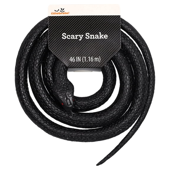 Scary Snake Decoration, Black, 46", Halloween by Way To Celebrate
