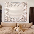 thumbnail image 6 of Boho Decor Tapestry Aesthetic Midcentury Modern Delicate Swirls Tapestry Intricate Filigree Tribal Boho Abstract Shapes Wall Hanging Tapestry for Living Room House Home Office Bedroom Deco (51x59in), 6 of 6