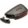 thumbnail image 4 of Vitodeco Genuine Leather Smart Key Fob Case Compatible with GMC Canyon, Sierra, Yukon, Acadia, Terrain (2021 - 2026 Models) - 5 Buttons, Black/Red, 4 of 5