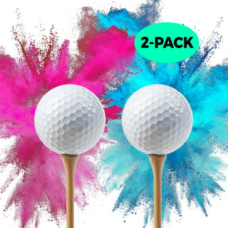 Baby Gender Reveal Exploding Golf Balls | 2-PACK Pink Ball and Blue Ball | Gender Reveal Smoke Bombs | Gender Reveal Party Supplies | Golf Ball Set | Baby Gender Reveal Party Supplies | Reveal
