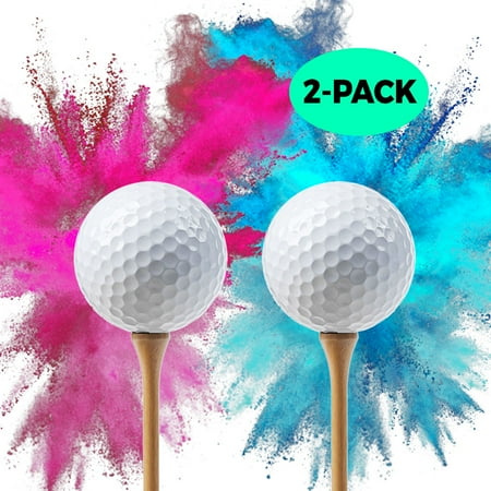 Party Rental Equipment Baby Gender Reveal Exploding Golf Balls | 2-PACK Pink Ball and Blue Ball | Gender Reveal Smoke Bombs | Gender Reveal Party Supplies | Golf Ball Set | Baby Gender Reveal Party Supplies | Reveal Powder ()