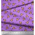 thumbnail image 2 of Soimoi Purple Cotton Duck Fabric Leaves & Grandiflora Roses Floral Printed Fabric 1 Yard 42 Inch Wide, 2 of 3