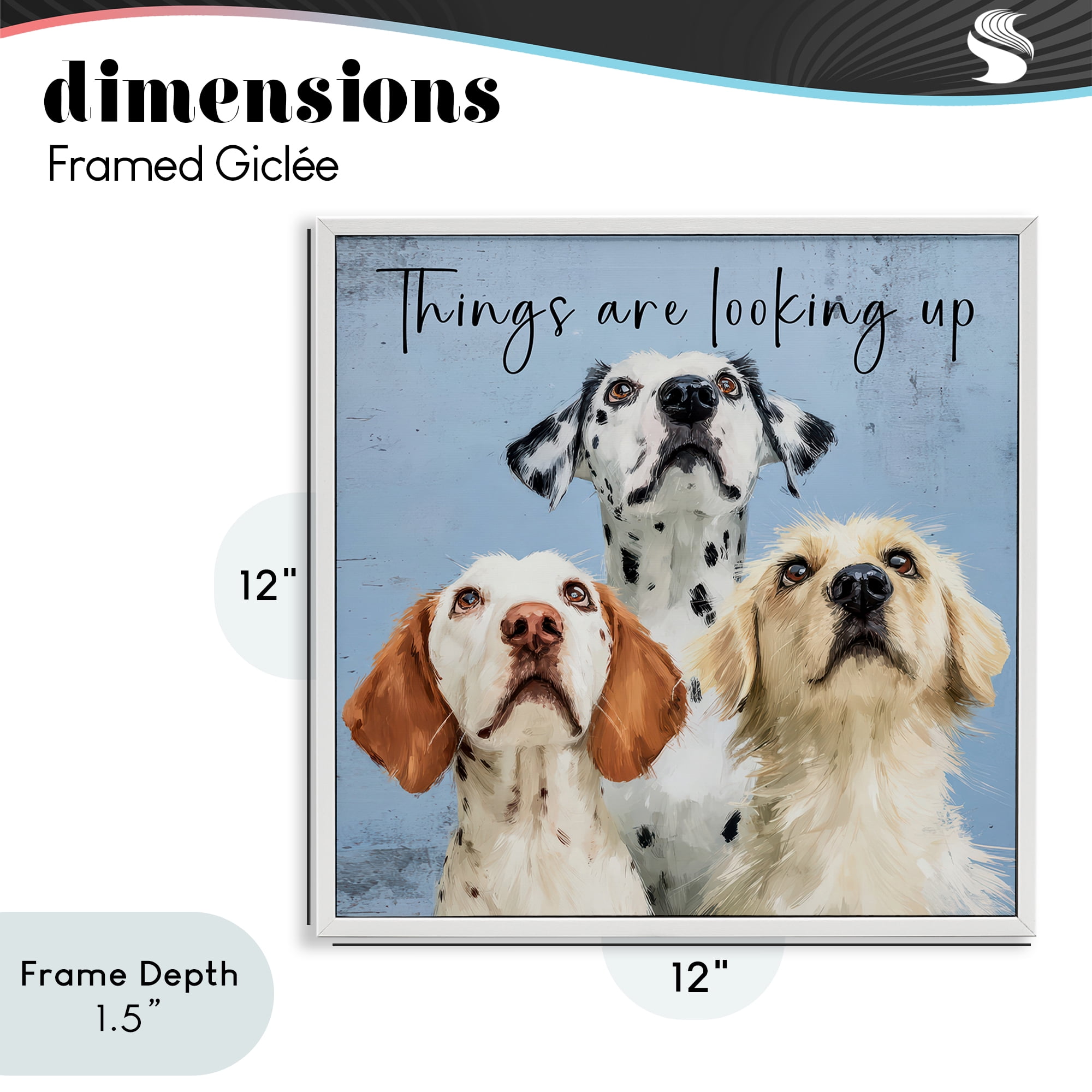 Stupell Industries Things Are Looking Up White Framed Giclee Art, design by Kim Curinga
