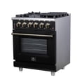 thumbnail image 4 of Forno Massimo 30-Inch Black Freestanding Gas Range, 5 Burners, True Convection Oven, 4 of 13