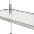 thumbnail image 4 of DecMode 38" x 69" Silver Metal Rectangular 4-Tier Shelving Unit with Clear Glass Top and Acrylic Legs, 1-Piece, 4 of 9