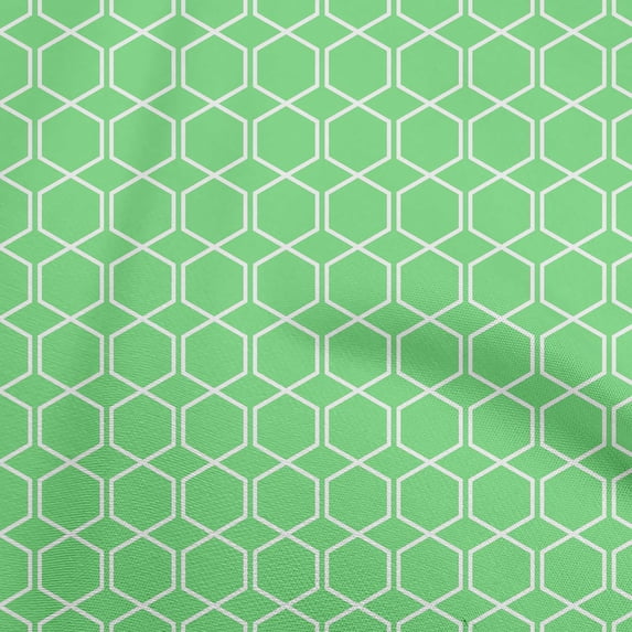 oneOone Cotton Cambric Light Green Fabric Geometric Shape Diy Clothing Quilting Fabric Print Fabric By Yard 56 Inch Wide