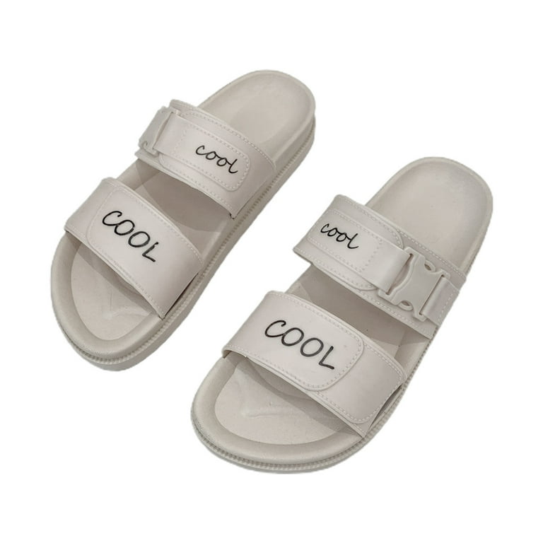 HGYCPP Korean Style Women Summer Rubber Slippers Cool Letters