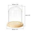 thumbnail image 2 of Uxcell 5.1"x3.9" Clear Cloche Glass Dome Glass Bell Jar Display Case Tabletop Centerpiece with Wooden Base, 2 of 6