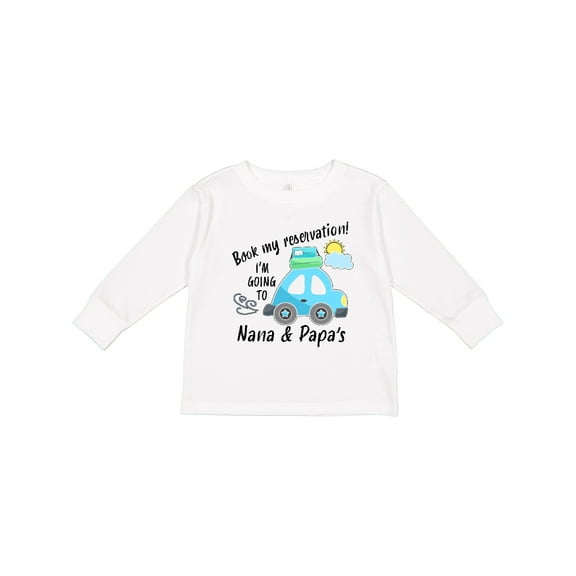 Inktastic Book My Reservation I'm Going to Nana and Papa's Boys or Girls Long Sleeve Toddler T-Shirt