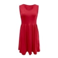 thumbnail image 4 of JIAYUE Women's Dress Above Knee Casual Sleeveless Solid Color Tank With V Neck Fit And Flare For Daily Outings Classic Female Dresses, 4 of 4