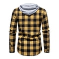thumbnail image 4 of Rloper-Lop Flannel Plaid Hooded Shirts for Men Long Sleeve Button Down Hoodies Regular Fit Lightweight Coats Mens Fashion Drastring Sports Jackets, 4 of 9