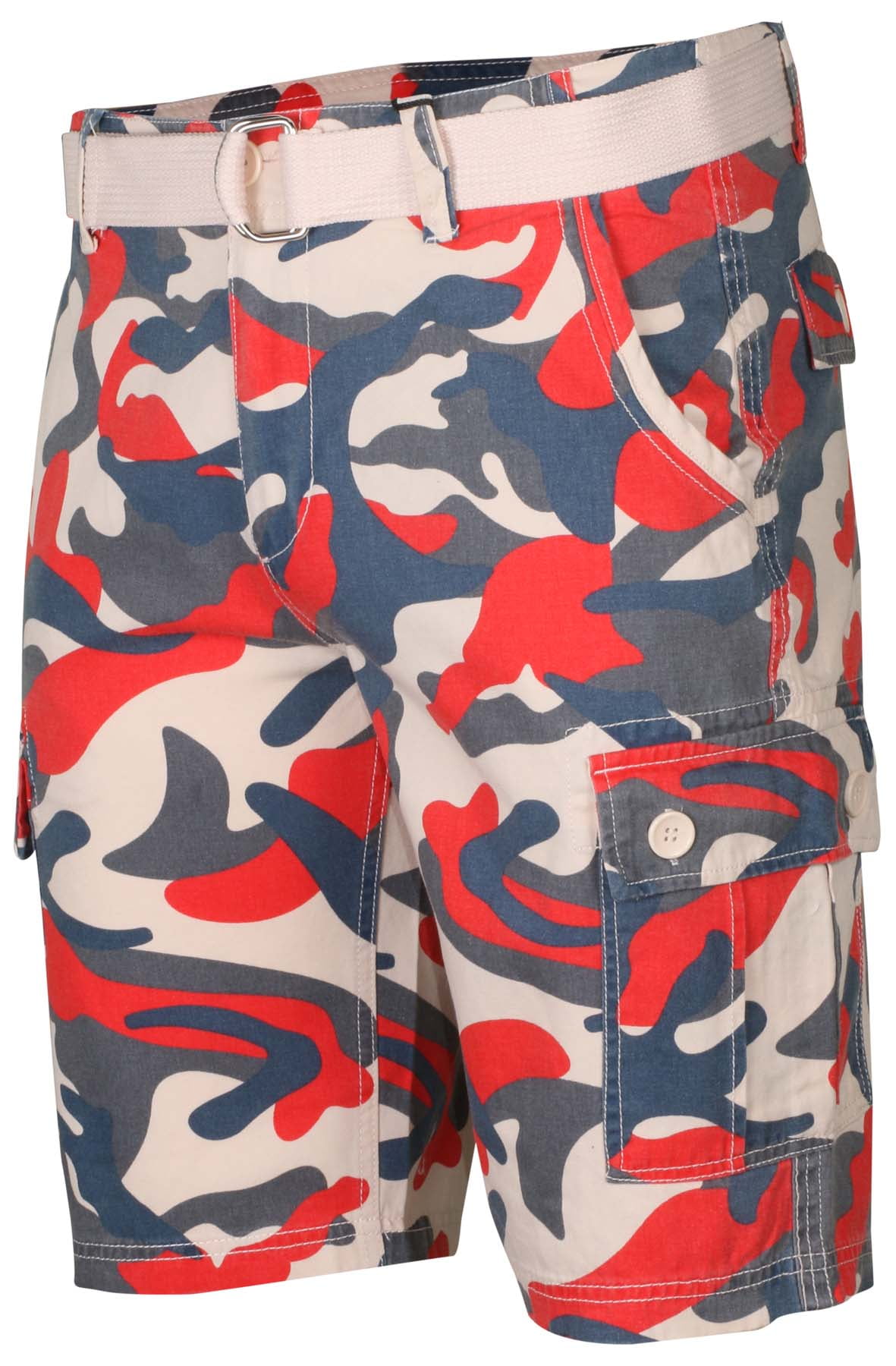 9 Crowns Men's Camo Print Belted Cargo 