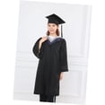 thumbnail image 3 of Toga de graduación NQ con Gorra negra Flecos negros Traje negro 2023, 3 of 5
