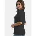 thumbnail image 4 of 3-pack Black Women's V Neck T Shirts Basic Summer Tees Casual Half Sleeve Tops, 4 of 4