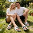 thumbnail image 7 of CHICVOMEY Slides for Women Men Adjustable Hook and Loop Lightweight Slip On Comfortable Vacation Beach Sandals Indoor Outdoor, 7 of 7