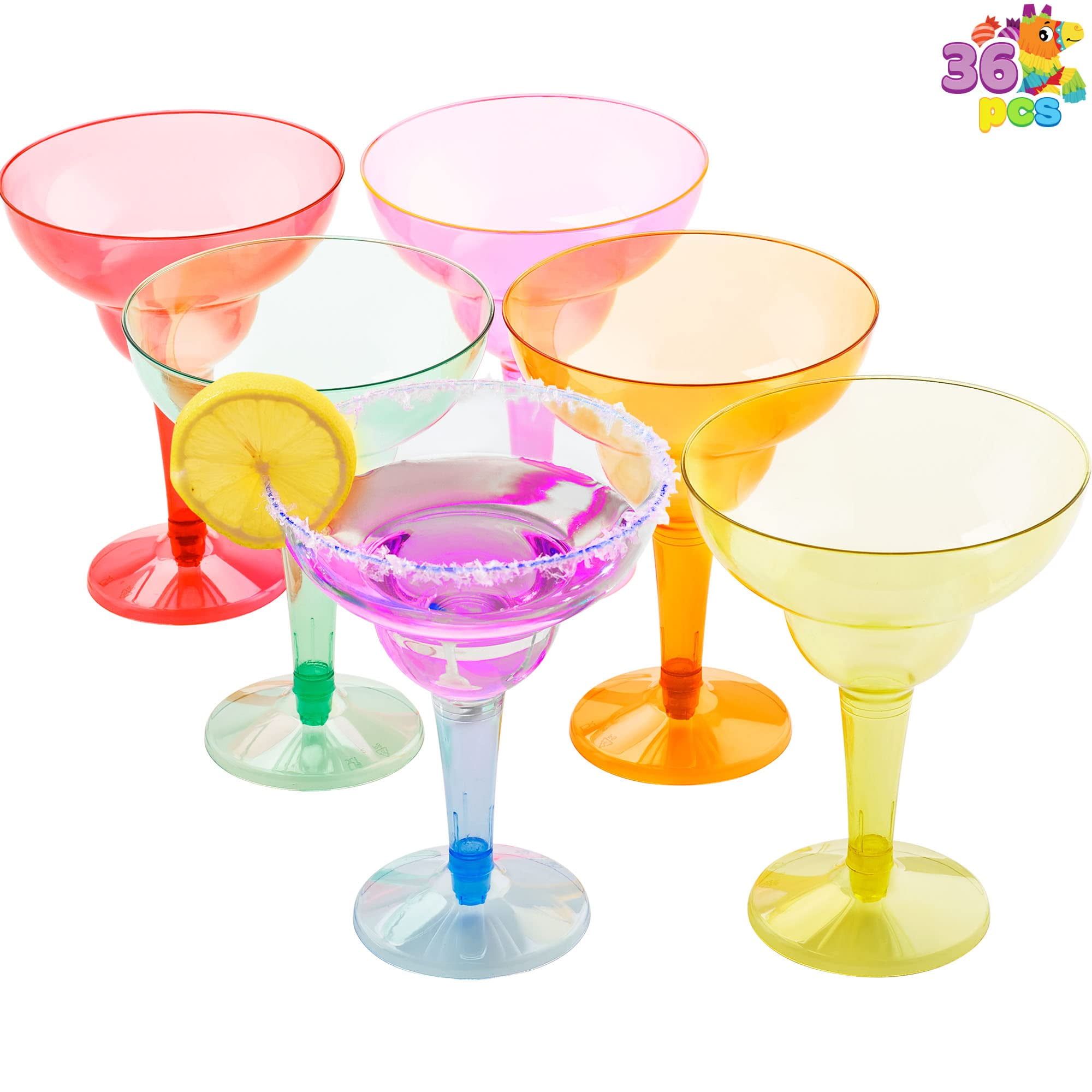  JOYIN 48PCS Plastic Margarita Glasses Cups, 12 oz Neon  Disposable Cocktail Cups, Frozen Drink Cups for Cinco De Mayo Fiesta  Decoration, Mexican Theme Party Supplies : Toys & Games