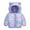 Purple, variant on Ougyinr 1-6T Kids Baby Boys Girls Hooded Winter Coats Jacket Colorful Hoods Light Puffer Down Outerwear Jacket with Ears Outwear