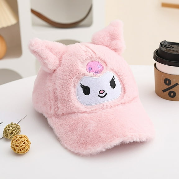 Kids Winter Fleece Baseball Cap for Girls Boys Warm Baseball Hats Toddler Boys Hat Cute Bear Ears Adjustable Cap for Outdoor Travel