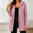 thumbnail image 5 of Meichang Lightweight Cardigans for Women Hooded Long Sleeve Open Front Cardigan Fall Soft Thin Cardigan with Pockets Pink XL, 5 of 9