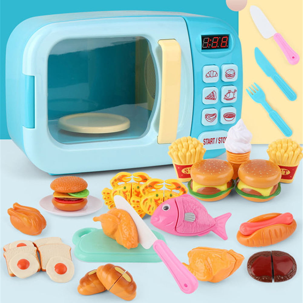 AIHOME Children Toy Kitchen Microwave Play Set Electric Timing