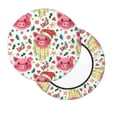 thumbnail image 2 of KLL Christmas Cute Pigs Round Bar Chair Cushion Cover 14 inch ,Bar Stool Protector with Elastic, Soft Washable, 2 of 6