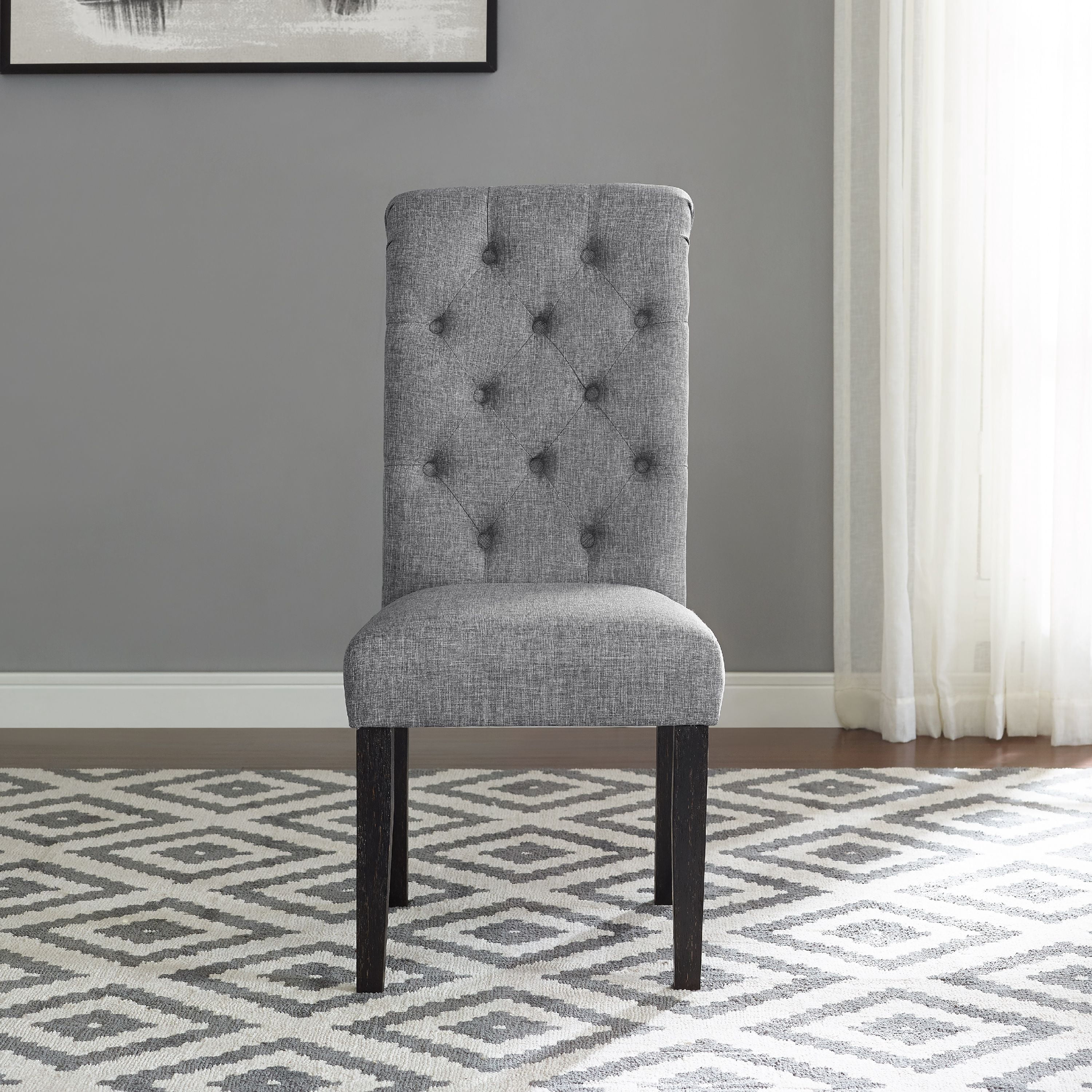 Roundhill Furniture Leviton Dining Chair, Set of 2, Gray
