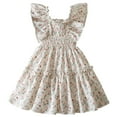 thumbnail image 1 of EHQJNJ Robe Fille Tout-Petit Robes à Manches Courtes Imprimé Fleurs Vêtements Robes Enfants Robe à Sequins pour Filles, 1 of 9