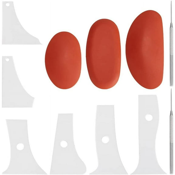 6 Pcs Profile Rib Bundle Pottery Shaper Tool for Ceramic Mugs Coffee Cups Bowl DIY Crafts Clay Craft Tools Sets(Equipped with 2Pcs Clay Sculpture Tool and 3Pcs Oval DIY Silicone Molds)