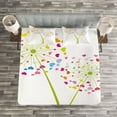 thumbnail image 3 of Ambesonne Valentine Quilted Bedspread Set 3 Pcs, Spring Dandelions Hearts, King Size, Multicolor, 3 of 3