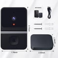thumbnail image 5 of (noir) Sonnette De Porte Sans Fil - Sonnette Vido Hd - Sonnette Vido Wifi Avec Tlphone Audio Bidirectionnel Et Visiophone, 5 of 5