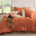 thumbnail image 2 of Juego de Edredón Bedsure Tamaño Full Naranja Quemado 7 Piezas, 2 of 9