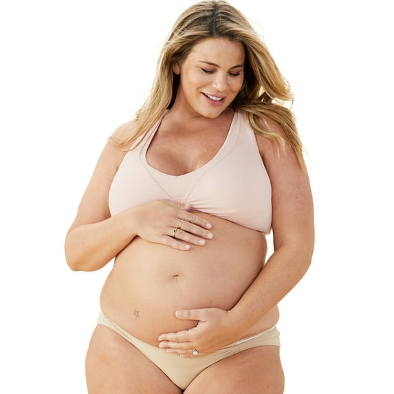 Cake Maternity Lotus Pumping Bra Hands Free, Maternity Sports Bra, X-Large, Blush