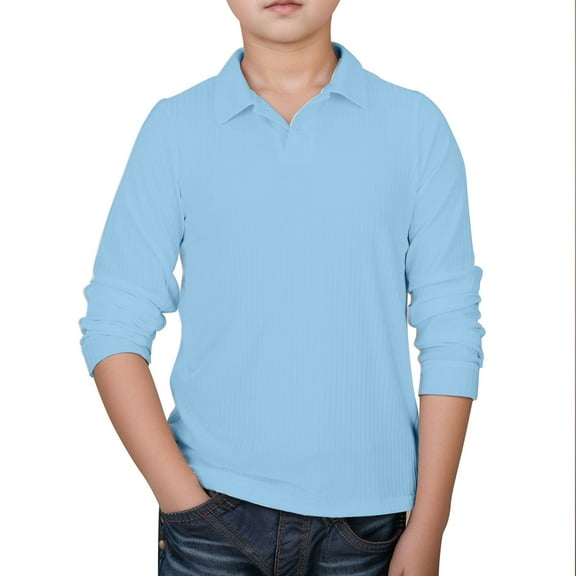 Kids Boys' Polo Shirt Solid Color Shirt Boys Kids Collar Shirts Boys Short Sleeve Shirt 9-10 Years Cute Boy Clothing