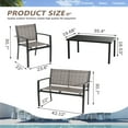 thumbnail image 7 of Sobaniilo 4 Pieces Patio Furniture Set Textilene Conversation Set Bistro Set for Lawn and Balcony, Brown, 7 of 7