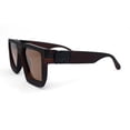 thumbnail image 3 of Rubberized Soft Matte Luxury Thick Horn Rim Mobster Sunglasses All Brown, 3 of 4