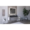 thumbnail image 5 of Castello USA Nile 36" Gray Wood Floating Vanity with Black Top and Gold Trim, 5 of 8