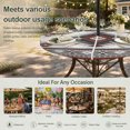 thumbnail image 6 of Round Outdoor Tablecloth with Umbrella Hole and Zipper, Gray Red Boho Tablecloth with Elastic Waterproof, Southwestern Ethnic Abstract Geometric Patio Table Covers for 36" - 44" Picnic Pool Tables, 6 of 9