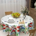 thumbnail image 2 of Spring Floral Tablecloth Watercolor Flower Butterfly Round Tablecloth 60 Inch Green Leaves Farmhouse Decorative Table Cover for Picnic Party Dining Table Living Room Kitchen Decor, 2 of 6